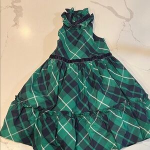 Janie and Jack Toddler Green Plaid Sleeveless Dress